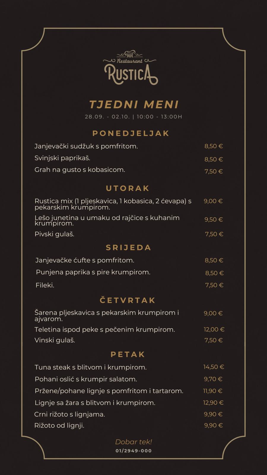 Brunch settimanale Ristorante Rustica, Zagabria